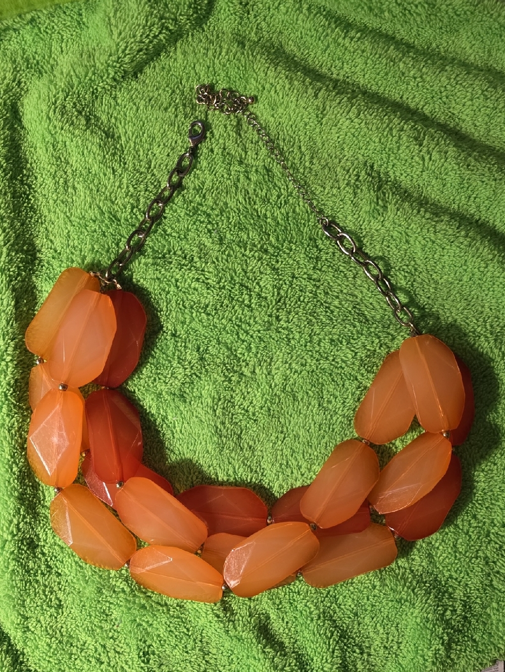 Orange Statement Beaded Necklace - Women's Fashion Jewelry